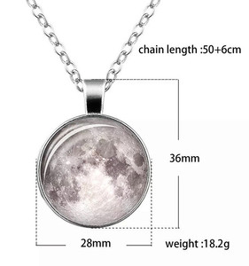 2019 Latest Universe Dream <strong>Stars</strong> Luminous Necklace <strong>Glow</strong> <strong>in</strong> <strong>the</strong> <strong>Dark</strong> Glass Planet Moon Galaxy Pendant Necklace - Product Image 2