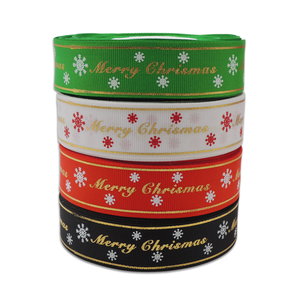 La migliore vendita di nastri colorati decorazioni natalizie nastro di natale gros grain stampato nastro per archi - Product Image 4