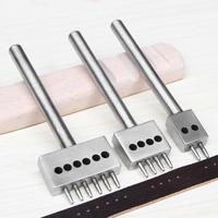 Outil de poinçonnage pour le cuir, acier inoxydable 6mm 2/4/6 dents, rangée d'espacement circulaire, pour la couture, poinçon découpeur, outils de bricolage en cuir