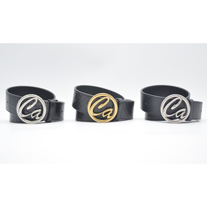 Carosung da donna in vera pelle nera <span class=keywords><strong>oro</strong></span> in ottone massiccio fibbia di marca cintura di moda personalizzata - Product Image 3