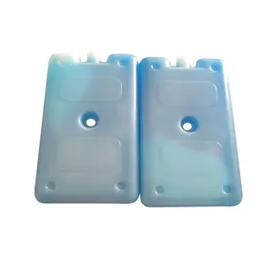 Blocco di Gel di ghiaccio riutilizzabile per congelatore di ghiaccio blu per borsa termica Logo personalizzato per alimenti HDPE rotondo QB isolato mattone di ghiaccio 16*9*2cm