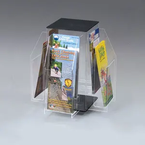8pockets acrylic menu holder rotating acrylic flyer display stand