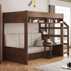 Lit superposé multifonctionnel pour chambre à coucher, vente en gros, meubles en bois massif d'occasion - Product Image 3