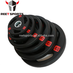 Disco di gomma 3 fori piastra di sollevamento pesi portatile 1 paio di pesi bilanciere - Product Image 6