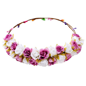 Amor Sweety mujeres <span class=keywords><strong>niñas</strong></span> novia Rosa flor corona Boho Floral tocado reina corona <span class=keywords><strong>para</strong></span> fiesta <span class=keywords><strong>de</strong></span> <span class=keywords><strong>boda</strong></span> - Product Image 3