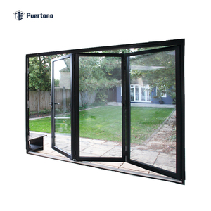 Système de porte en verre/aluminium standard américain Nafs 2011 avec moustiquaire accordéon - Product Image 1