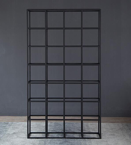 American Country square Loft Design <strong>Shelving</strong> / <strong>Black</strong> Iron Book Shelf