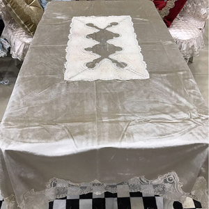 Élégant De Luxe Blanc Velours Nappe Usine - Product Image 5