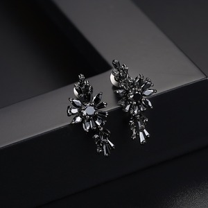 LUOTEEMI New Luxury Women Charm Jewelry <strong>Black</strong> Marquise Cut Cubic Zirconia <strong>Stud</strong> <strong>Earrings</strong> for Party - Product Image 6