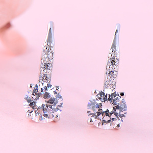 <span class=keywords><strong>POLIVA</strong></span> mejor venta caliente reina de la moda de Plata de Ley 925 chapado en oro blanco diamante CZ eternidad Banco ronda pendiente - Product Image 2