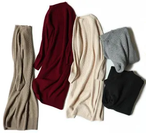 Đầm Dài Nữ P18B37TR, Chất Liệu Cashmere, Cổ Tròn, Duyên Dáng