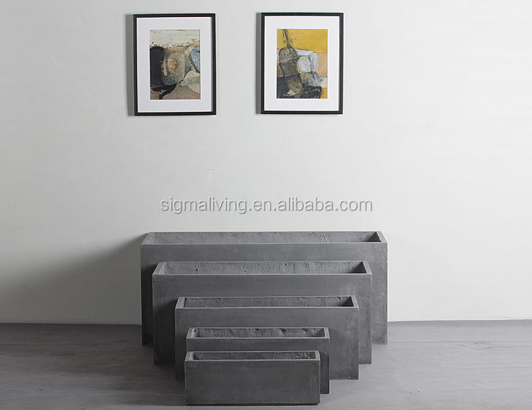 Nordic style large rectangular outdoor pot cement flower pot company