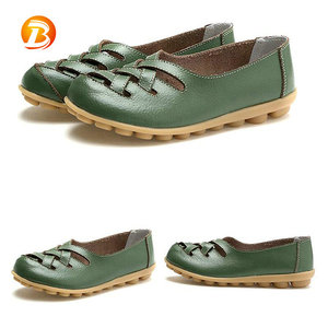 Summer Shallow Neck Anti slip Breathable Leather Flat <strong>Nurse</strong> <strong>Shoes</strong> - Product Image 6