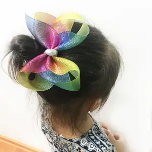 Rainbow Gradient Bow Tie Hairpin Child Hairpin Headwear