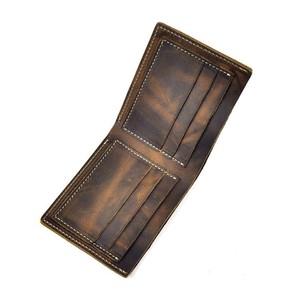 Mens <span class=keywords><strong>portafoglio</strong></span> in pelle pura nero/colore marrone raccoglitore del cuoio genuino <span class=keywords><strong>portafoglio</strong></span> <span class=keywords><strong>uomo</strong></span> 2015 promozionale - Product Image 3