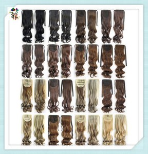 Extensions de cheveux naturels longs ondulés avec ruban enroulé pour femme, couleur rouge, HPC-0184 - Product Image 3