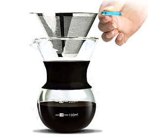 Caffettiera riutilizzabile in acciaio inox con caraffa in vetro per i tuoi set da tè e caffè - Product Image 4
