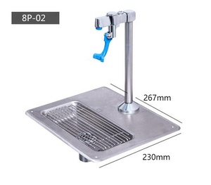 Wanhui Stainless Steel Silver Pitcher Rinser with Glass Bottle Cleaning and <strong>Drip</strong> <strong>Tray</strong> Lfgb Certified for <strong>Bar</strong> Cafe Accessories - Product Image 5