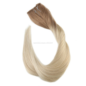 Flip en humano grueso del pelo humano de la extensión del pelo del Color del Ombre 6 613 rubio de la trama Doble - Product Image 3