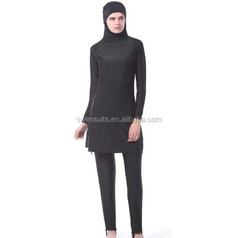 Full skin covered Swimwear for muslim good fit Islamic Swimsuit Two Piece swimming suit with hijab