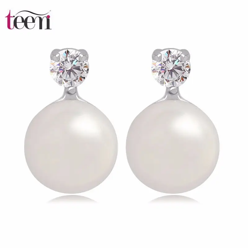 Teemi-pendientes de perlas de concha de mar blanca para mujer, joyería elegante, estilo OL, tamaño pequeño