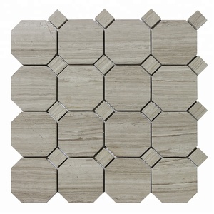 Carrelage de mosaïque en marbre gris et blanc, vintage, décoration sol et mur du millénaire, nouveau design, carreaux de mosaïque en marbre poli - Product Image 5