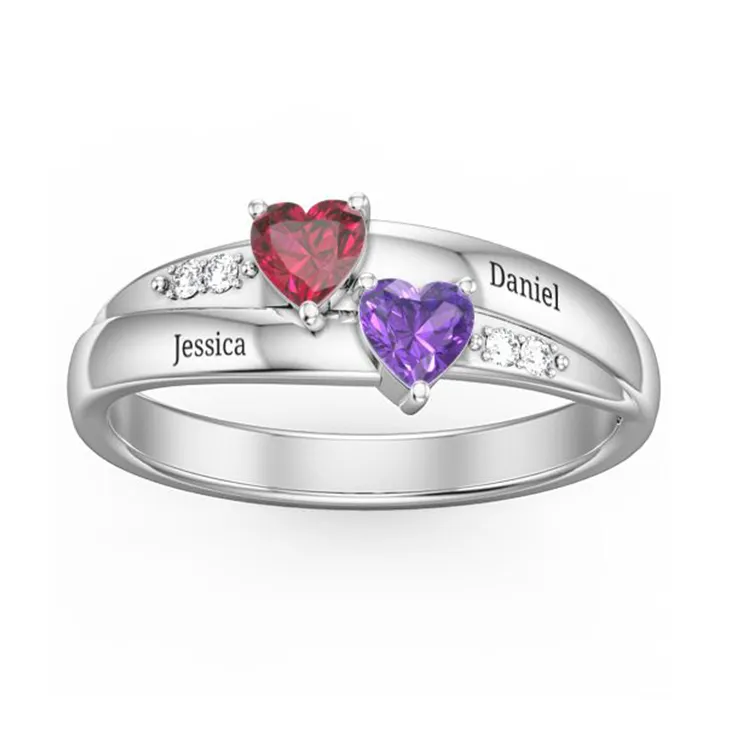 Anéis de casamento, moda laser <span class=keywords><strong>amor</strong></span> anéis de prata gravados nomes venda quente nomes gravados anéis de casamento