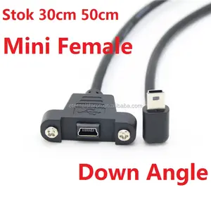 Usb Panel Mount 90 Degree Angle Usb Extension Cable Black PVC OEM Standard Usb Micro B Cable Panel Type Usb To Micro Usb Connector Pure Cupper