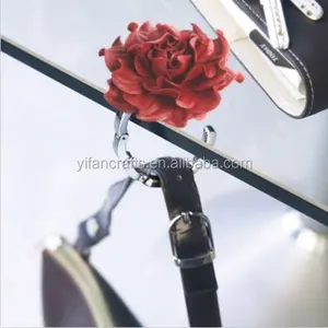 2 in 1 Bag Hanger Hook + Bag Charm | Flower Purse Pendant & Handbag Holder 3.5"