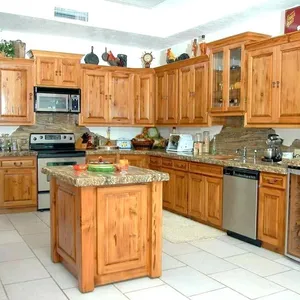 High Quality Custom Thailand Oak Burma Teak Solid Wood Kitchen Cabinets