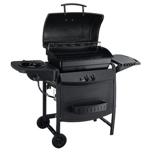 <strong>Side</strong> <strong>Burner</strong>&amp;trolley Cart 2 <strong>Burner</strong> Propane BBQ Barbecue Gas Grills Plastic Wine Trolley Kitchen Steel for Backyard Outdoor - Product Image 2