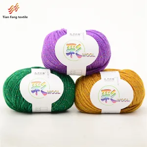 Fils de laine acrylique 100% tissés à la main, fils d'or colorés, 8S/4, nouvelle collection