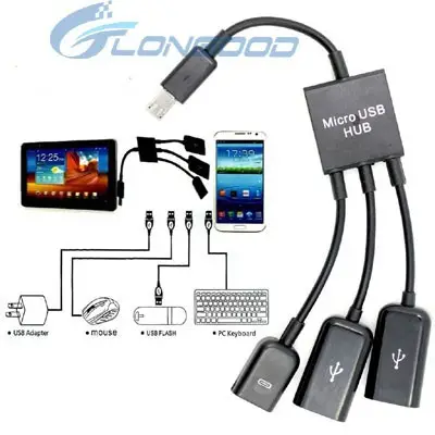 Mi-cro USB OTG Hub ana adaptör kablosu Samsung Tab3 S4 S5 S3(SG5-011)