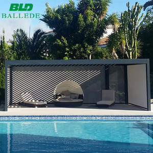 Aluminio motorizado pérgola sol prueba Louvre <span class=keywords><strong>techo</strong></span> <span class=keywords><strong>para</strong></span> piscina - Product Image 5