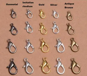 Veilige Brochure Zinklegering Armband Ketting Sieraden Bevindingen & Componenten Metalen Haak Zilveren Slot Klauw Kreeft Gesp