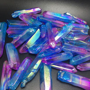 Calidad de Color azul y rosa de titanio al por mayor de Galvanoplastia aura cuarzo cristal de punto - Product Image 4
