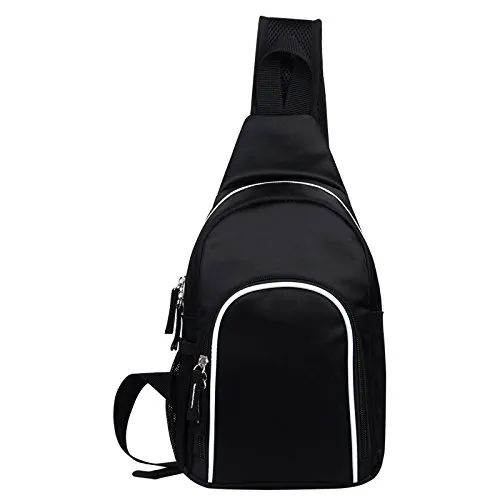 Özel Logo moda siyah omuz çapraz çanta tek kollu çanta erkekler ve kadınlar için Crossbody kapalı görev taşınabilir çanta