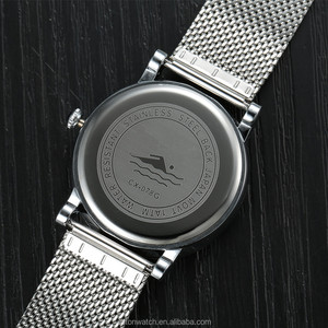 Esfera blanca <span class=keywords><strong>de</strong></span> <span class=keywords><strong>acero</strong></span> inoxidable malla Correa Mens relojes <span class=keywords><strong>de</strong></span> cuarzo - Product Image 5