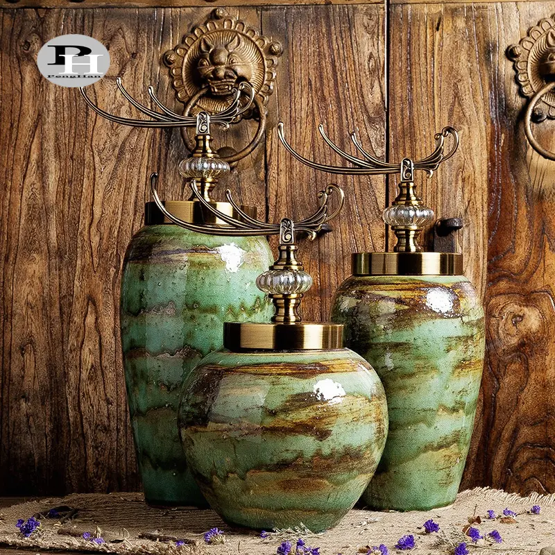 Hohe temperatur keramik chinesischen seladon vase für decor
