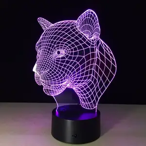 3D 착시 LED 밤 빛 표범 램프 Luces Decorativas RGB Lampada De led 크리스마스 장식 홈 키즈 선물