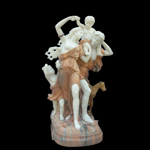 Statue de Cupidon et Psyché grandeur nature en marbre, sculpture d'ange en pierre pour jardin - Product Image 2