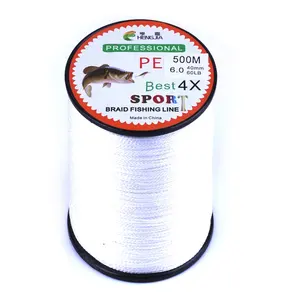 White fishing line 4 strands PE braided 500 meters 15-80LB strength