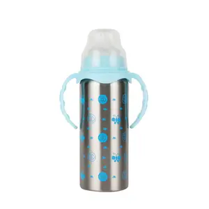 Botol Pemberi Makan Bayi, Cangkir Isap 240Ml Bebas BPA Stainless Steel