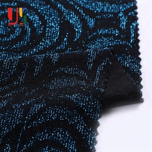 Tissu en jersey jacquard rose en nylon métallisé argenté FDY noir et <span class=keywords><strong>bleu</strong></span> avec paillettes pour <span class=keywords><strong>pull</strong></span> - Product Image 4