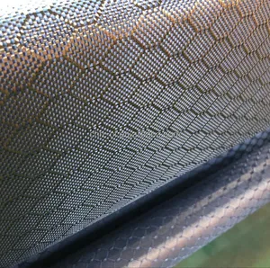 Hoge Kwaliteit Carbon Fiber Doek, Carbon Kevlar Jacquard Carbon Fiber Stof, Hexagon Weave Patroon, Black_blue