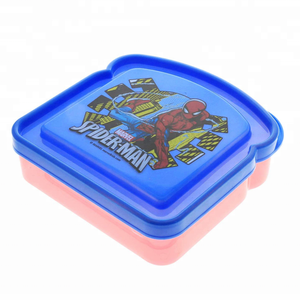 Zak 1452 Marvel Amazing Square Plastic Sandwich box, 5" x 5", Spiderman Blue Bread box