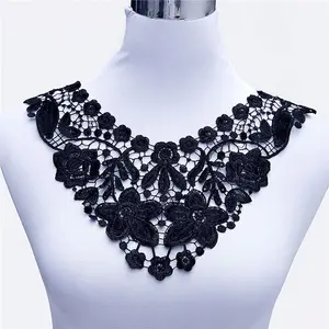 Fabric Flower Venise Lace Sewing Applique Neckline Collar Diy Craft Neckline Voile Fabric High Quality Collar Neck Lace Trim