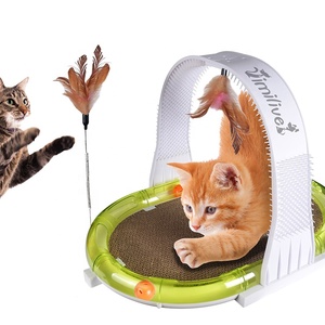 Imilive Modern Eco-vriendelijke Mode Sport Kattenkrabplank Speelgoed 4-in-1 Multifunctionele Trackball Veer Dubbelzijdig Plastic - Product Image 2