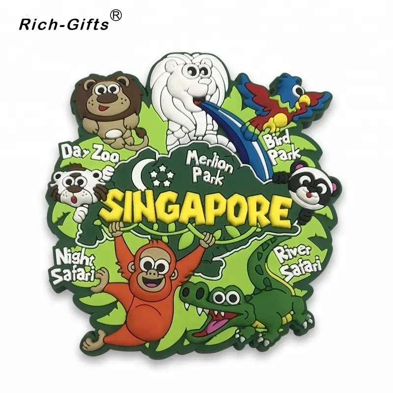 Personalizzata In Gomma zoo fridge magnet Per Singapore