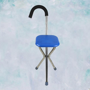 Tongkat Berjalan dengan Kursi, Tongkat Lipat Alumunium Kaki Tiga Portabel Tempat Duduk - Product Image 6
